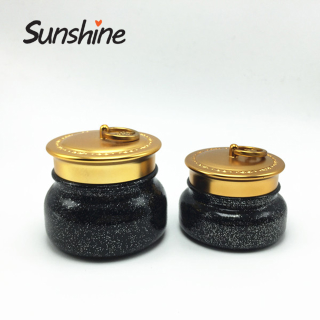 Promotional cosmetics glass jar black packaging for skin care