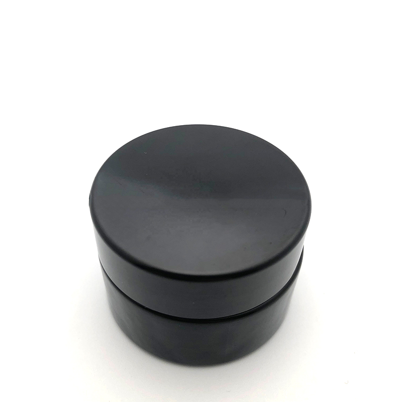 Promotional custom 2oz Cosmetic Glass Jar Black With Aluminum / Plastic Lid