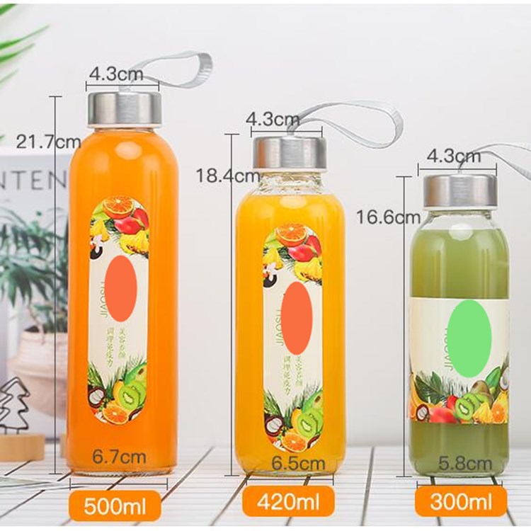 Promotional customized logo Glass drink wine bottle with lid