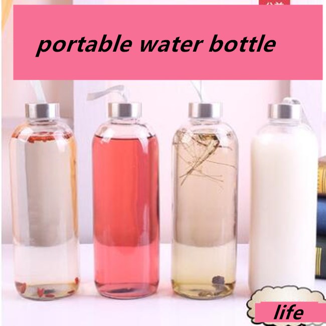 Promotional customized logo Glass drink wine bottle with lid