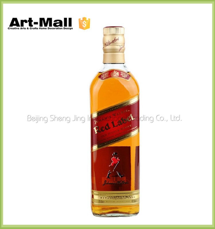 Promotional wholesale round aluminum cap glass liquor bottle for wine