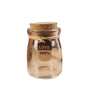 Pudding glass bottle with cork/100ml-200ml clear pudding glass bottle with cork/glass bottles with cork lid pudding glass jars