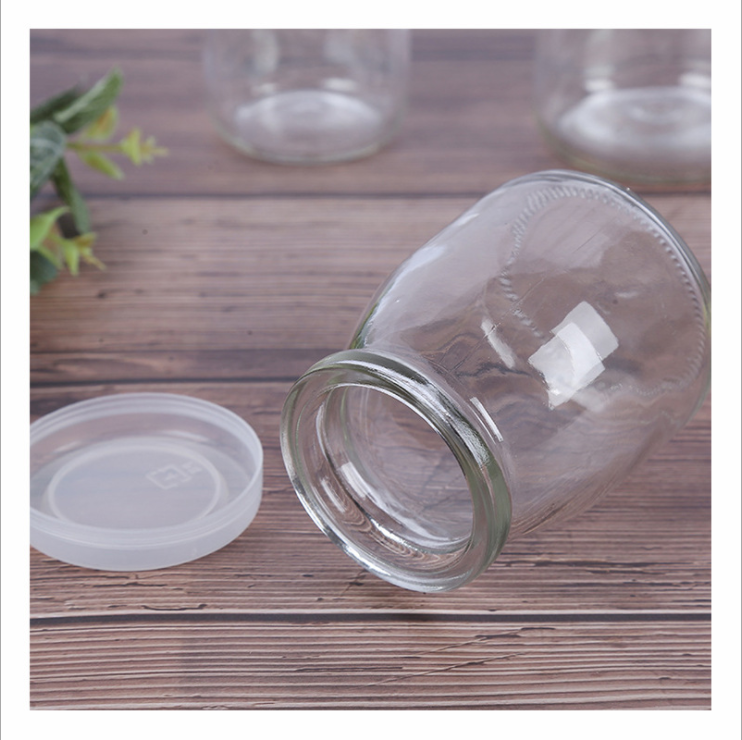 Pudding glass bottle with cork/100ml-200ml clear pudding glass bottle with cork/glass bottles with cork lid pudding glass jars