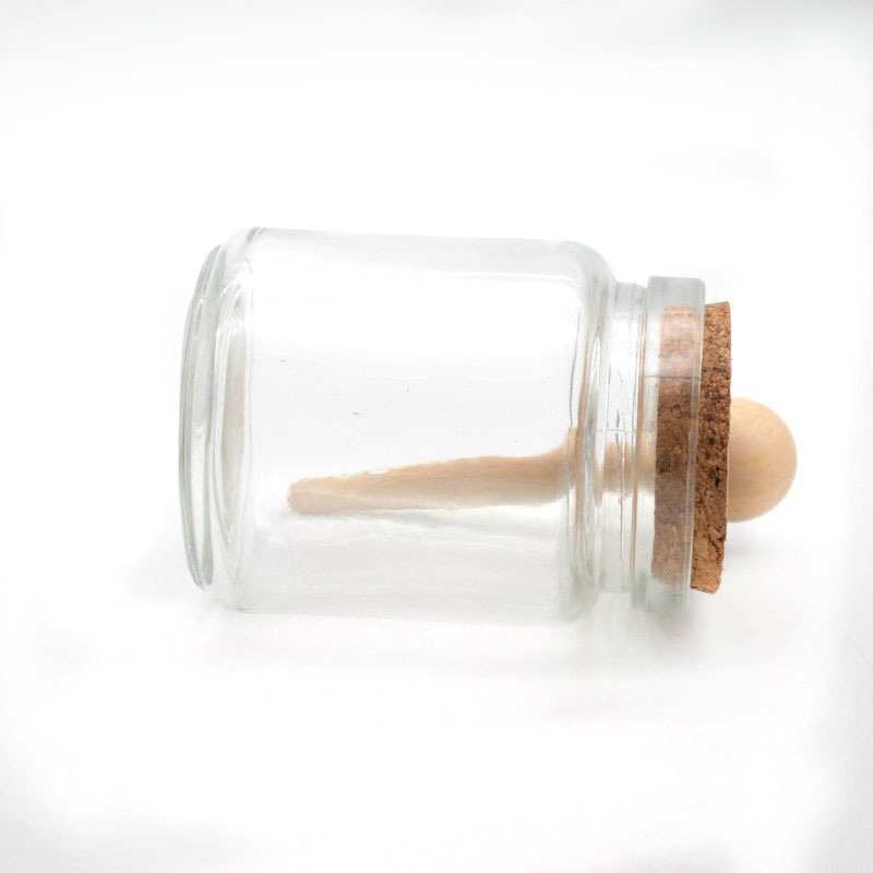 Pudding glass jars with bamboo cork and spoon