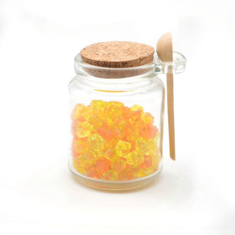 Pudding glass jars with bamboo cork and spoon
