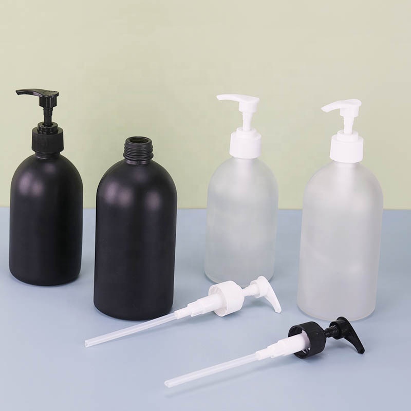 Pump Head And Labels Pump Press White Black Frosted Bottles Glass Storage Bottle For Hand Sanitizer Shampoo Lotion//
