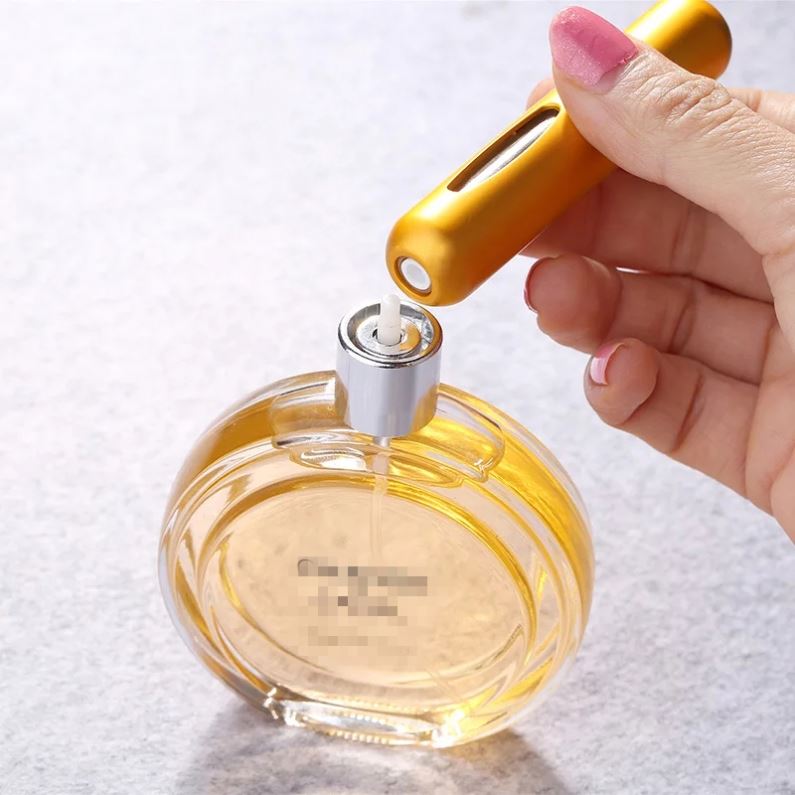 Pump Lady Mini Portable Atomizer Bottle Travel Refillable Perfume Spray Scent Pump 5ML 8ML 10ML