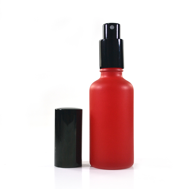Pump sprayer sealing 1oz 30ml 50ml 100ml matte black white glass perfume spray bottle with mist cap