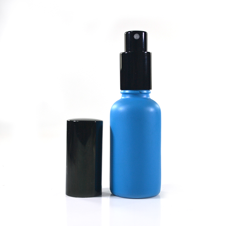 Pump sprayer sealing 1oz 30ml 50ml 100ml matte black white glass perfume spray bottle with mist cap