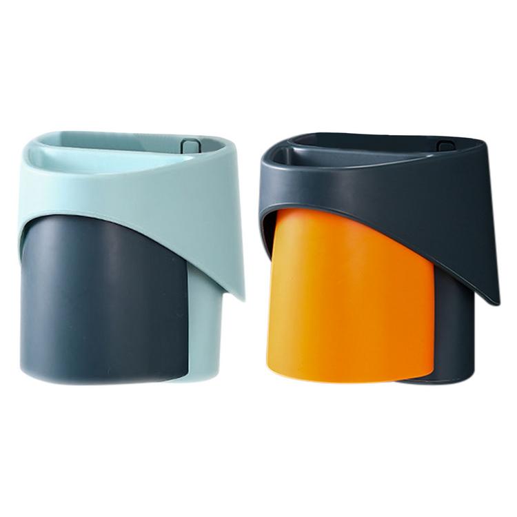 Punch-free wall hanging cup toothbrush rack bathroom supplies automatic toothpaste squeezing device set storage rack