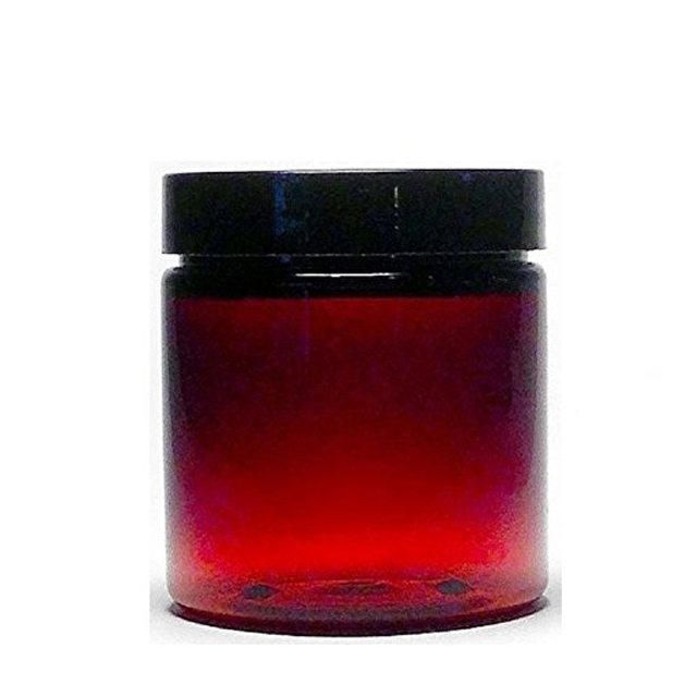 Purple 8 Ounce Round Plastic Cosmetic Food Packaging Jars with Black Lids