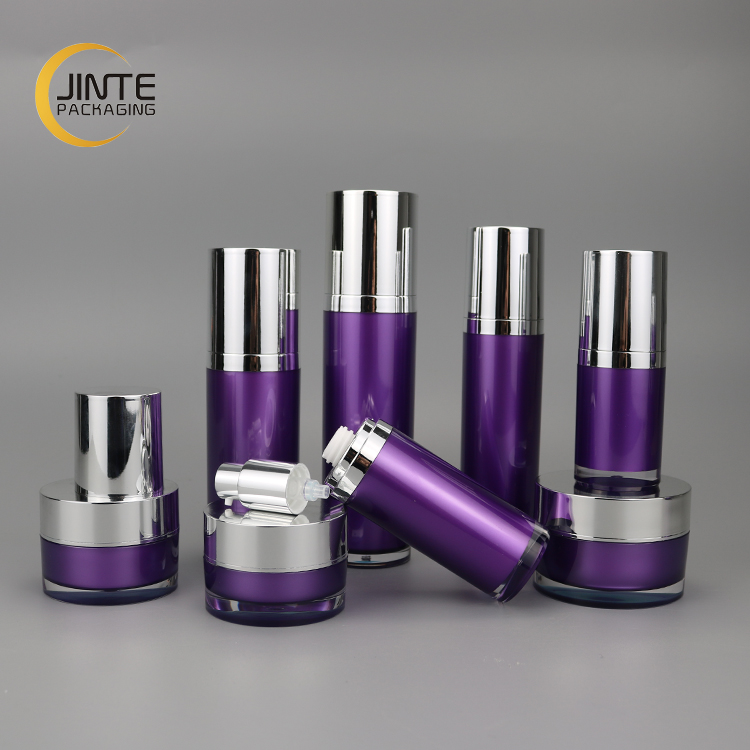Purple Cosmetic Packaging 100ml 3 OZ Plastic Container Jar, Face Cream Jar