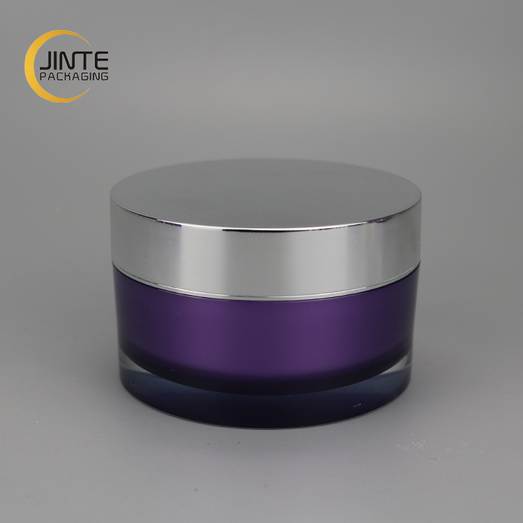 Purple Cosmetic Packaging 100ml 3 OZ Plastic Container Jar, Face Cream Jar