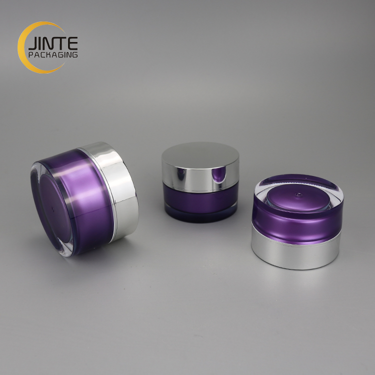 Purple Cosmetic Packaging 100ml 3 OZ Plastic Container Jar, Face Cream Jar