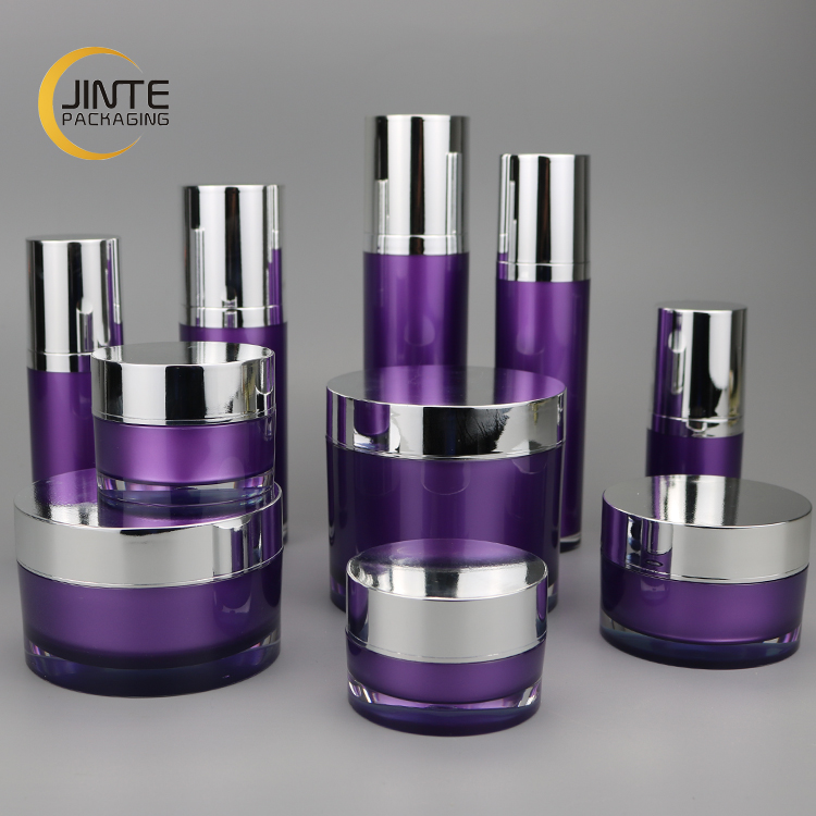 Purple Cosmetic Packaging 100ml 3 OZ Plastic Container Jar, Face Cream Jar