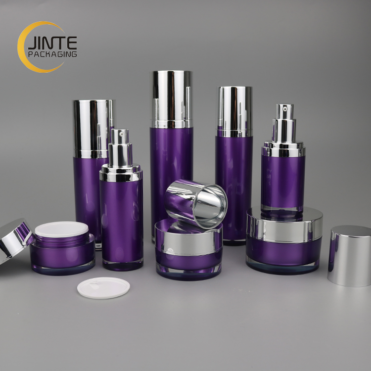 Purple Cosmetic Packaging 100ml 3 OZ Plastic Container Jar, Face Cream Jar