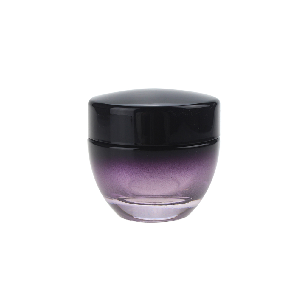 Purple Empty Cosmetic Cream Glass Skincare Container Design Glass Bottle Packaging 50ml Glass Jar for Face Cream