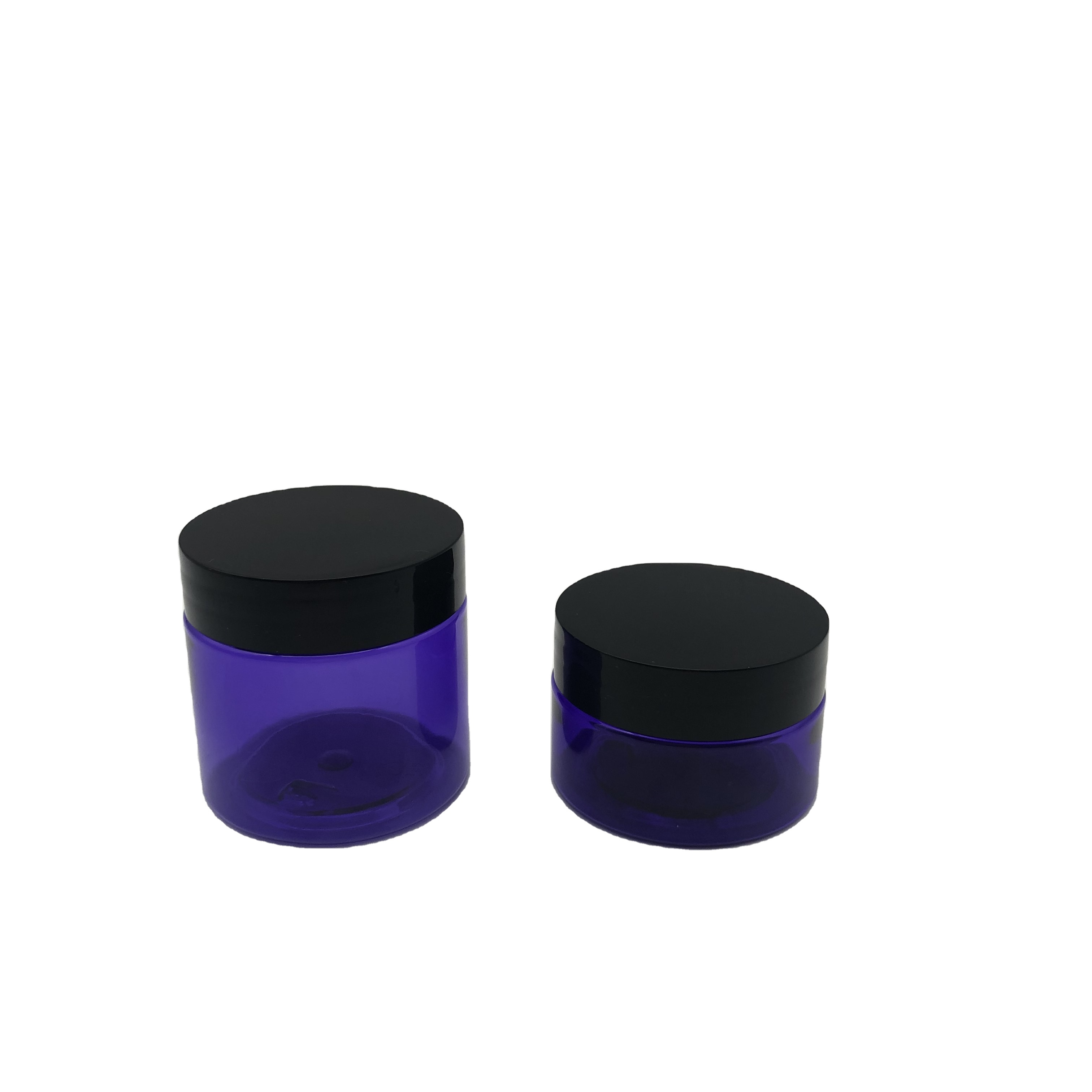 Purple Plastic Container Jars with Black Cap