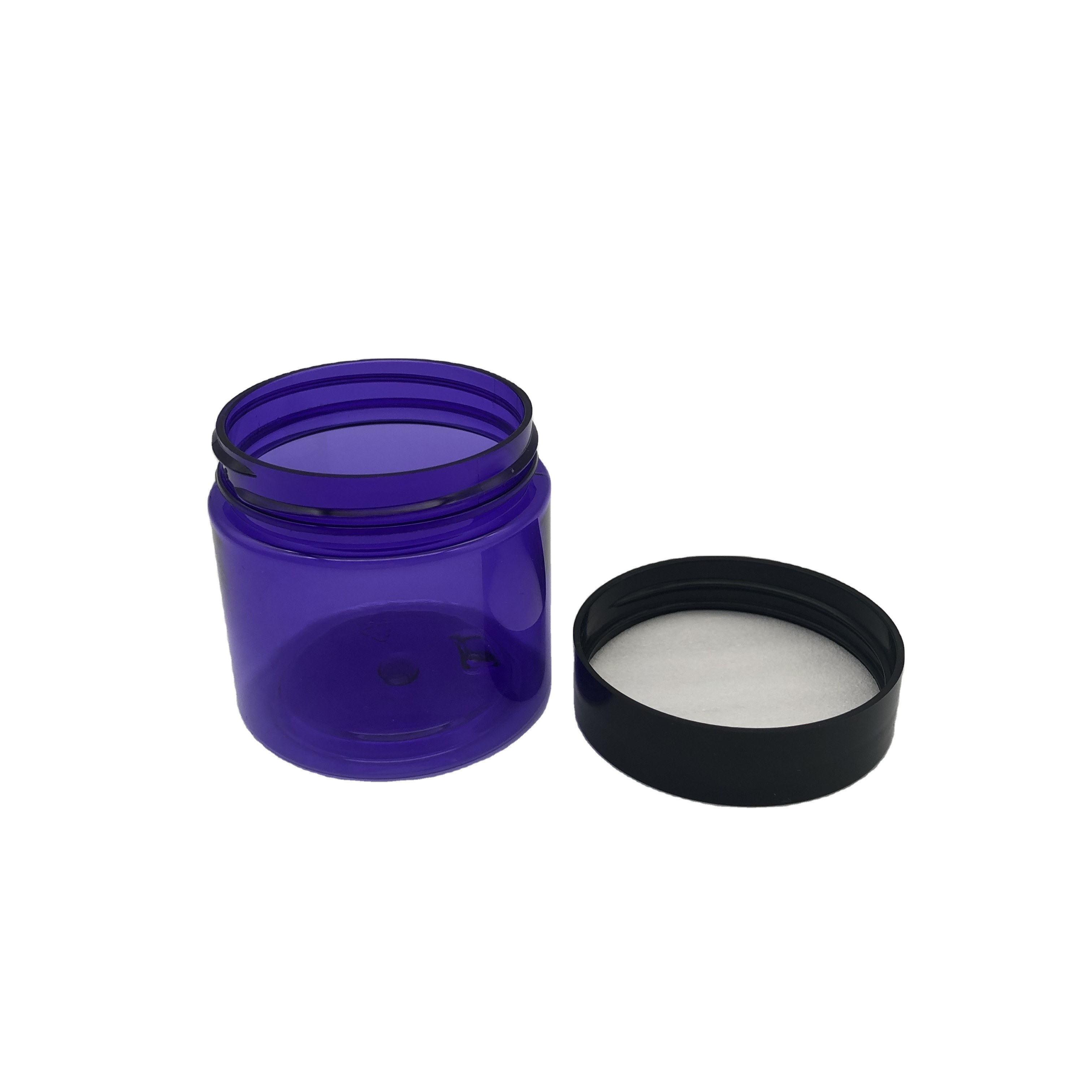 Purple Plastic Container Jars with Black Cap
