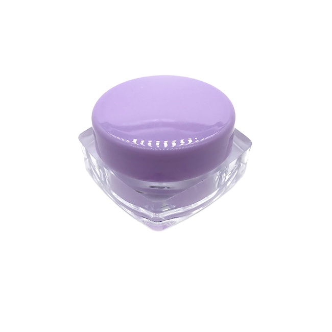 Purple plastic square jars 10g cosmetic jar clear plastic eye cream jar