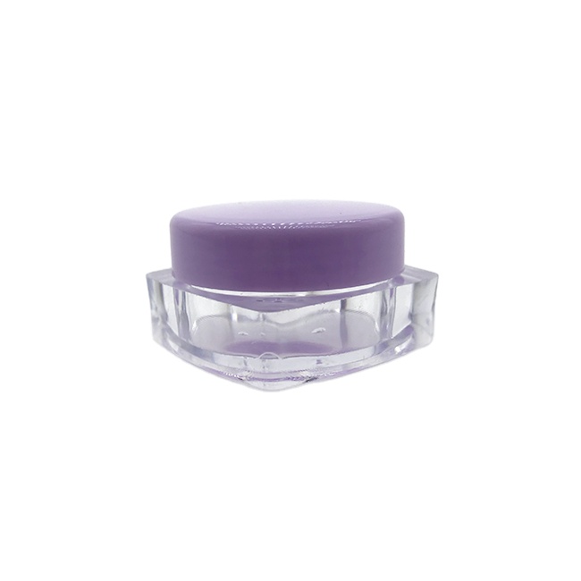 Purple plastic square jars 10g cosmetic jar clear plastic eye cream jar