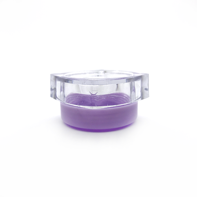 Purple plastic square jars 10g cosmetic jar clear plastic eye cream jar