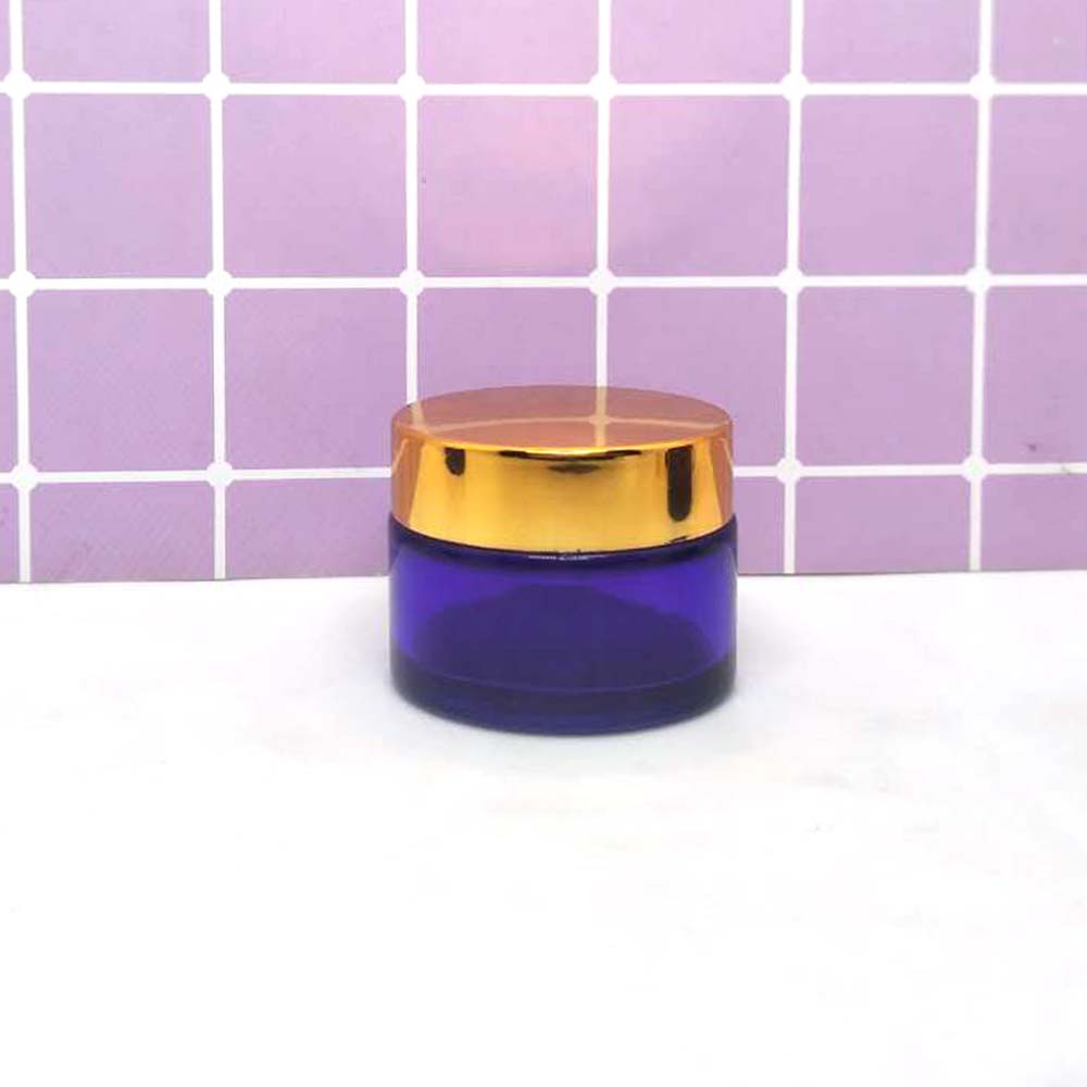 Purple round cream container cosmetic glass hair cream jar wholesale cosmetic containers