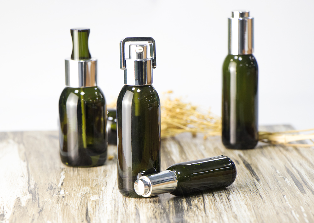 Push Button Cosmetics dropper bottle Luxury Serum lotion bottle pump frosted glass cosmetic bottle