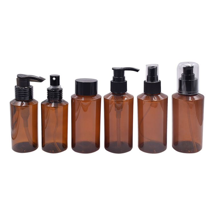 Push-type cosmetics with empty transparent plastic liquid hand sanitizer lotion pump dropper bottle