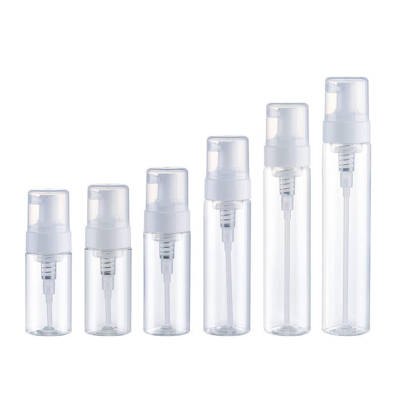Push-type cosmetics with empty transparent plastic liquid hand sanitizer lotion pump dropper bottle