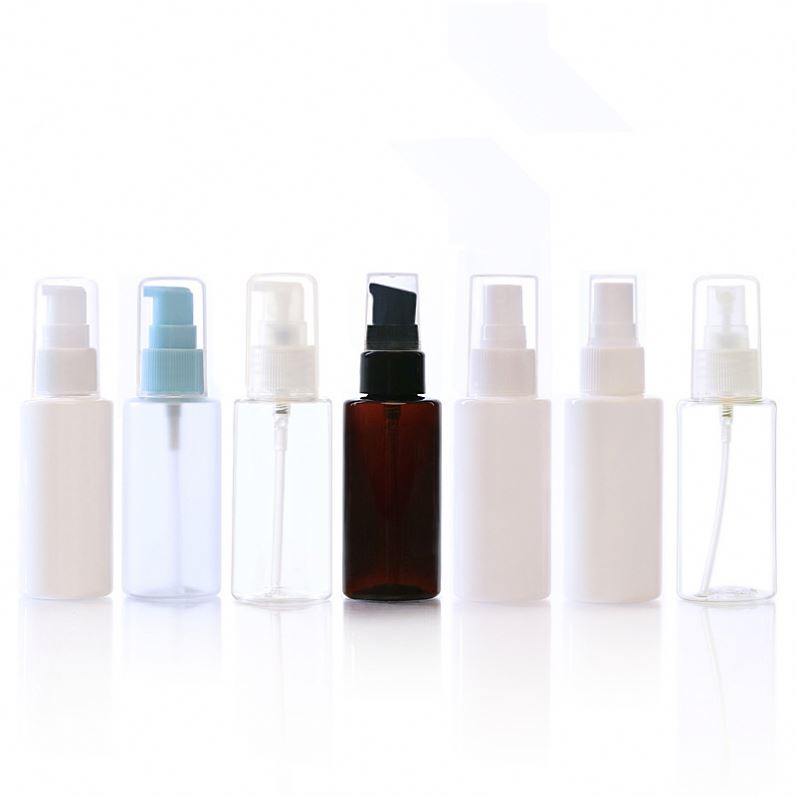 Push-type cosmetics with empty transparent plastic liquid hand sanitizer lotion pump dropper bottle