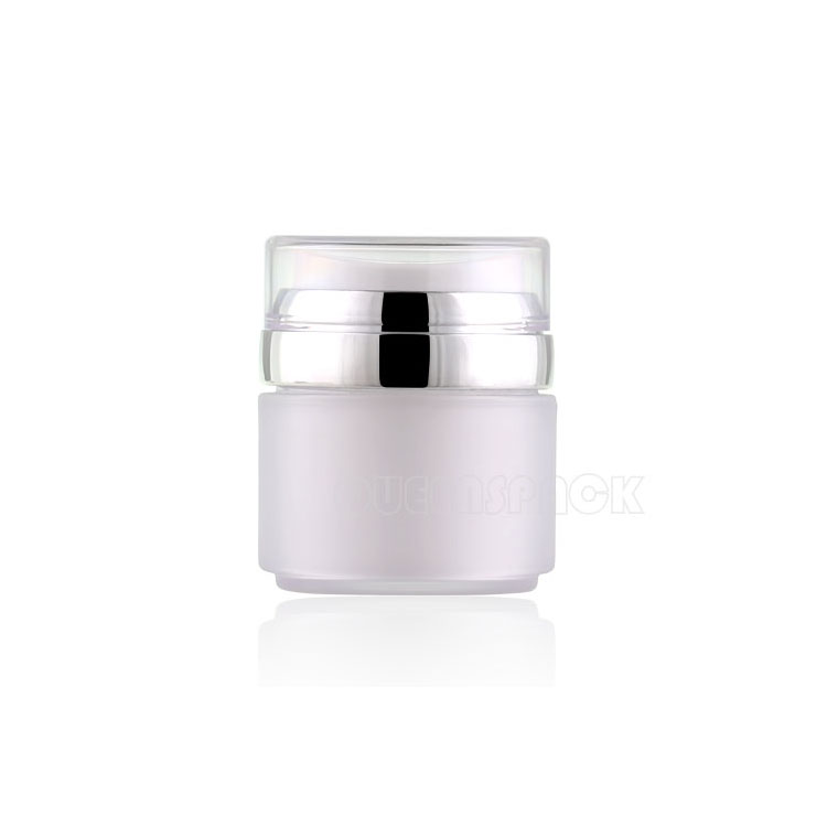 QS1025B Custom Cosmetic Airless Acrylic Cream Bottle 30ML 50ML Squeeze Vacuum Skincare Cream Bottle