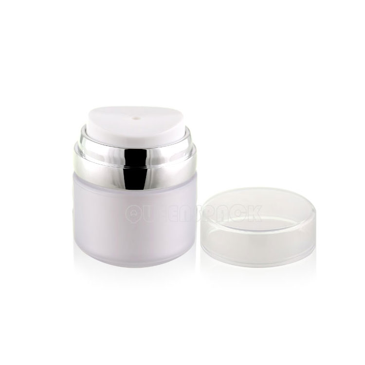 QS1025B Custom Cosmetic Airless Acrylic Cream Bottle 30ML 50ML Squeeze Vacuum Skincare Cream Bottle