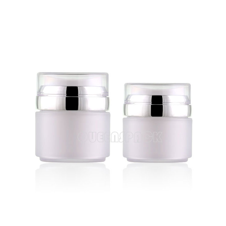 QS1025B Custom Cosmetic Airless Acrylic Cream Bottle 30ML 50ML Squeeze Vacuum Skincare Cream Bottle