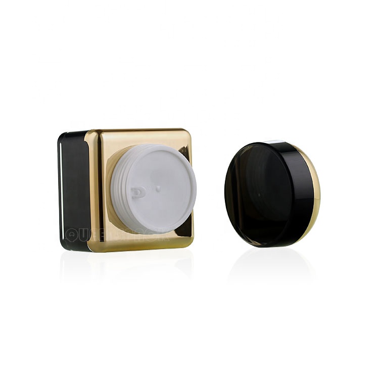 QS1056 30ML 50ML Black Plastic Acrylic Square Luxury Cosmetic Empty Cream Jars