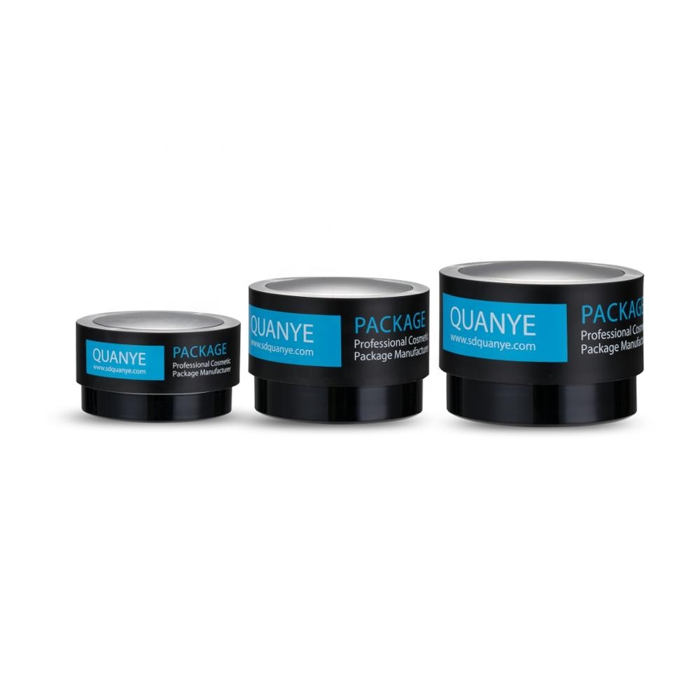 (QY-SET-002) 2020 New Set Black Color Plastic cosmetic jar/bottle set package