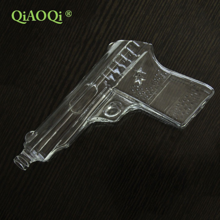 QiAOQi 2019 Hot Sale 500ml Pistol Shaped Whiskey Glass Bottle Wholesale Clear Gun Shape Glass Decanter Glass Ginseng Wine