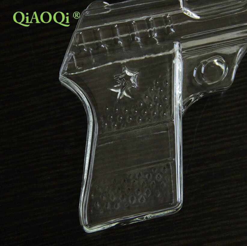 QiAOQi 2019 Hot Sale 500ml Pistol Shaped Whiskey Glass Bottle Wholesale Clear Gun Shape Glass Decanter Glass Ginseng Wine
