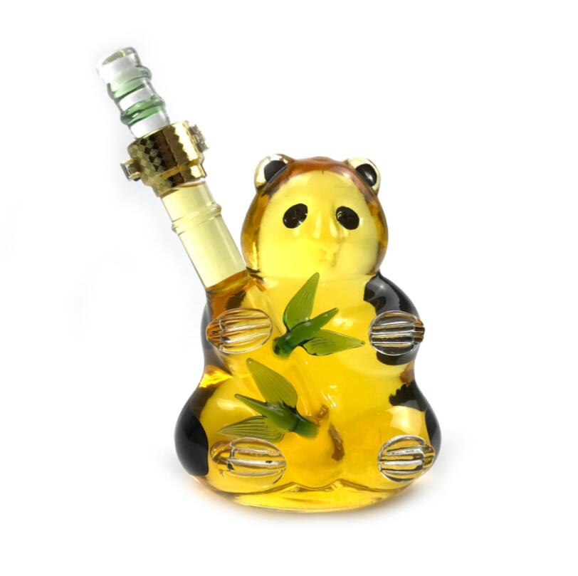 QiAOQi 2020 Hot Sale 500ml panda Glass Bottle Wholesale Clear Gun Shape Glass Decanter Glass Ginseng Wine
