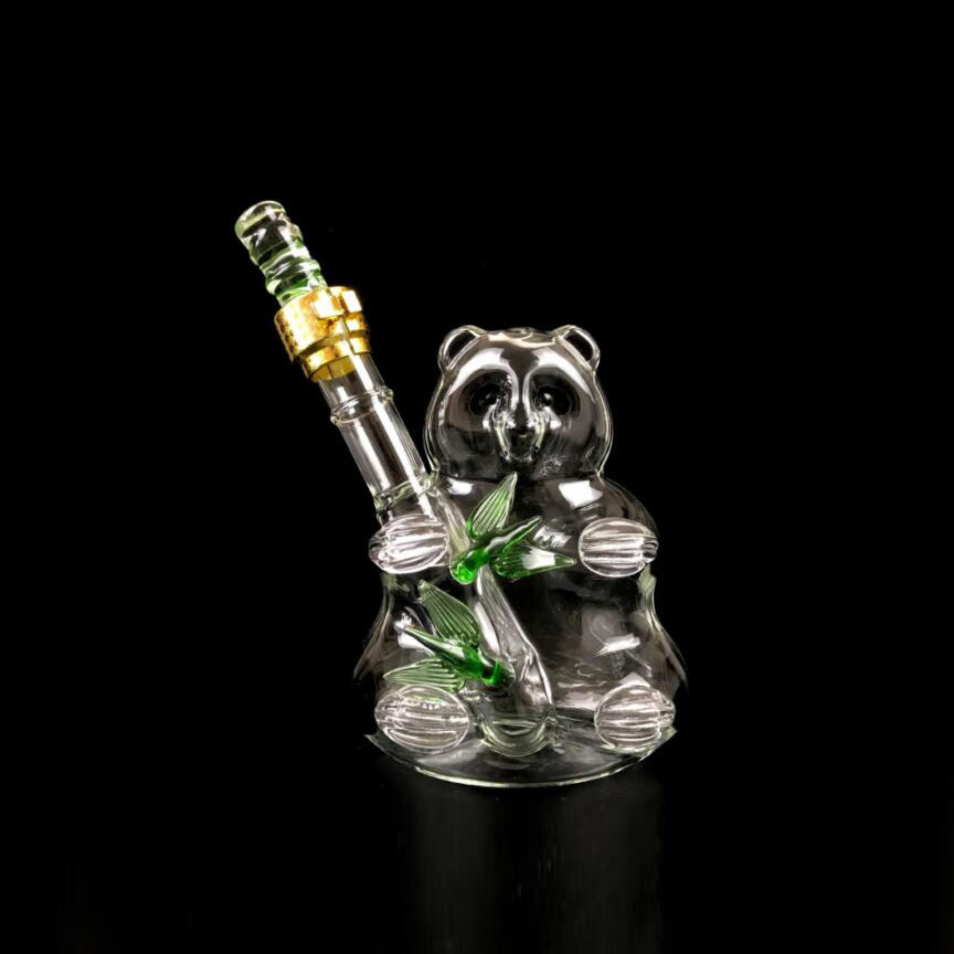 QiAOQi 2020 Hot Sale 500ml panda Glass Bottle Wholesale Clear Gun Shape Glass Decanter Glass Ginseng Wine