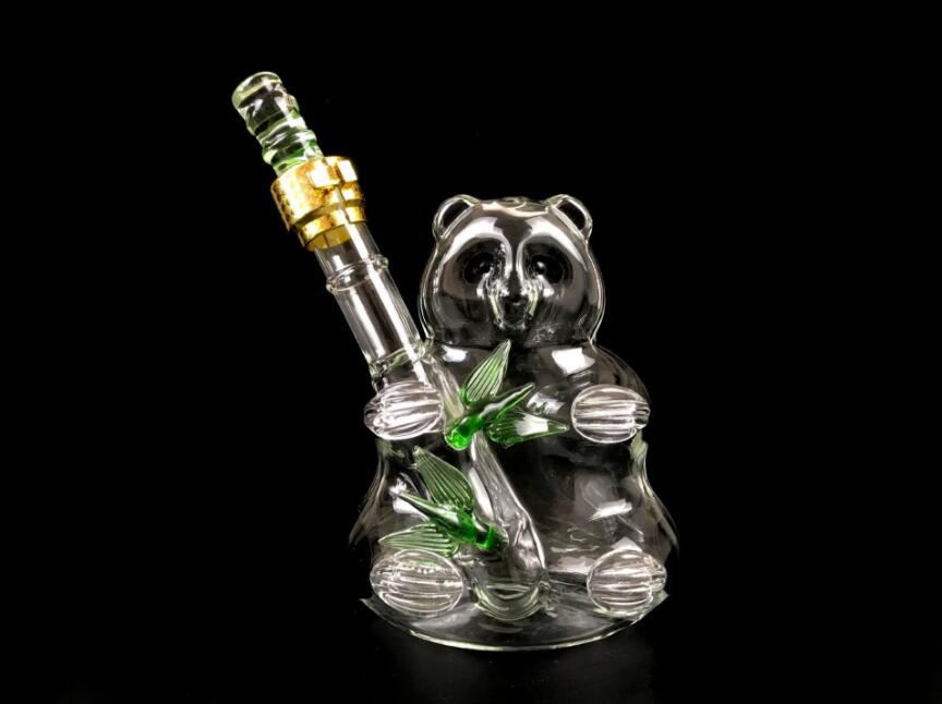 QiAOQi 2020 Hot Sale 500ml panda Glass Bottle Wholesale Clear Gun Shape Glass Decanter Glass Ginseng Wine