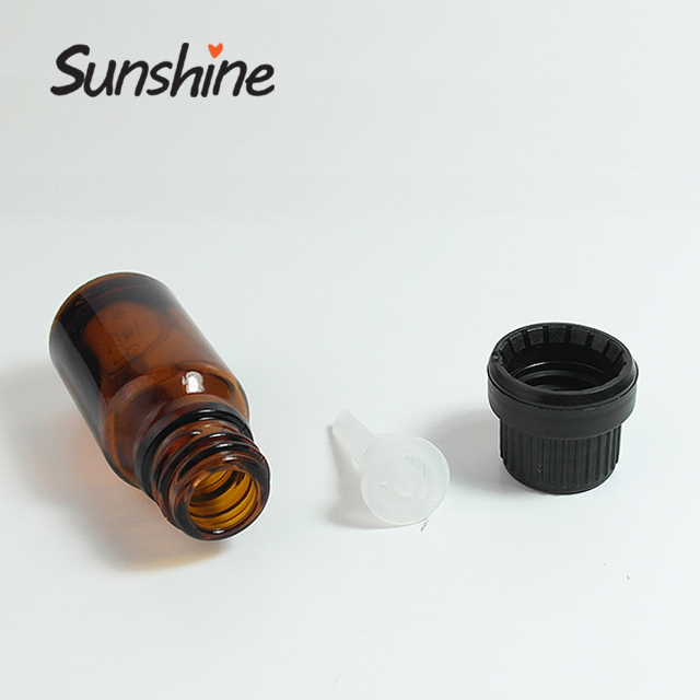 Qn time shipment amber glass bottle 10 ml with childproof tamper cap