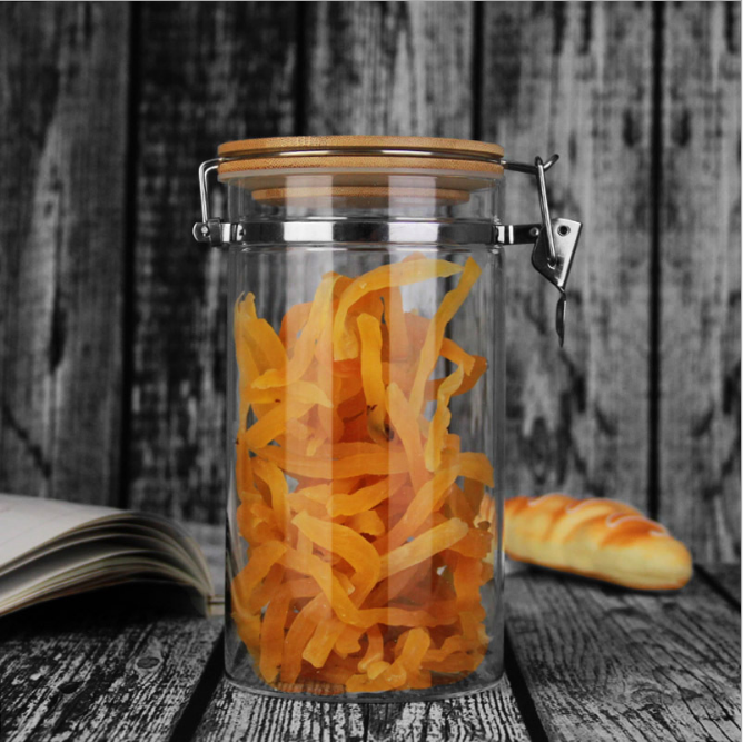 Quality Clear Food Container Decorative borosilicate Storage Glass Jar with Lids