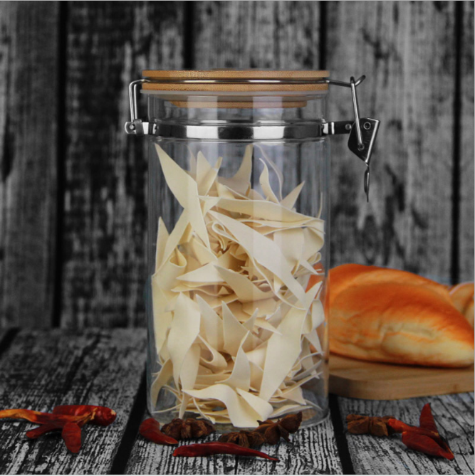 Quality Clear Food Container Decorative borosilicate Storage Glass Jar with Lids