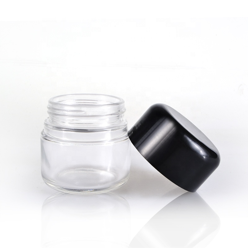 Quality cosmetic packaging eye cream container 5g 10g 15g 30g 50g 100g clear glass cream jar with childproof lids