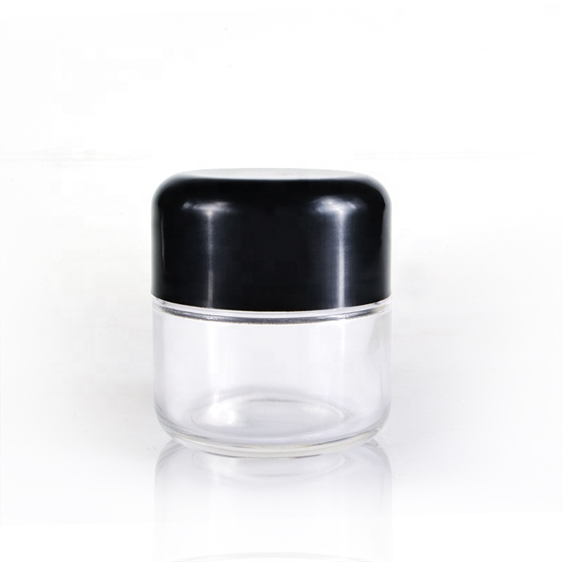 Quality cosmetic packaging eye cream container 5g 10g 15g 30g 50g 100g clear glass cream jar with childproof lids