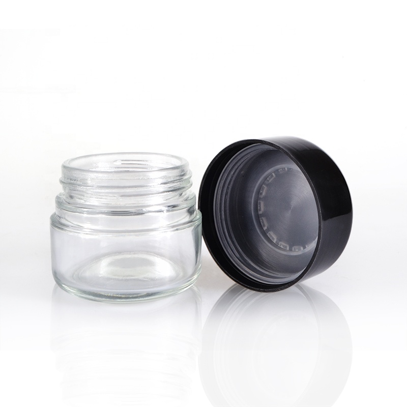 Quality cosmetic packaging eye cream container 5g 10g 15g 30g 50g 100g clear glass cream jar with childproof lids