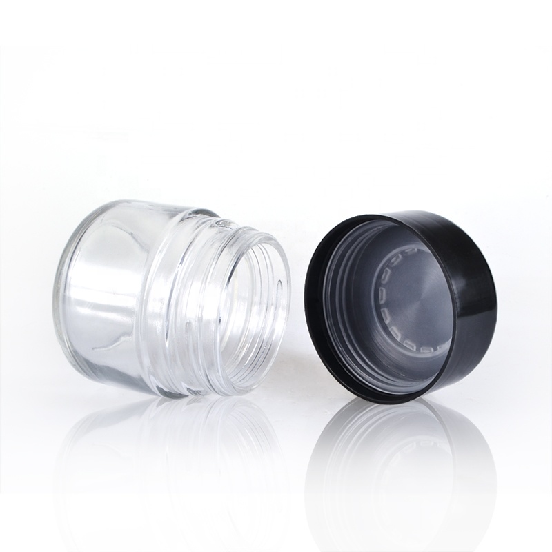 Quality cosmetic packaging eye cream container 5g 10g 15g 30g 50g 100g clear glass cream jar with childproof lids