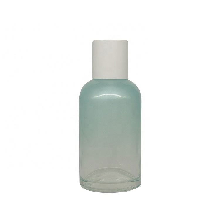Quality light blue glass cosmetic containers and packaging bottles for cream lotion