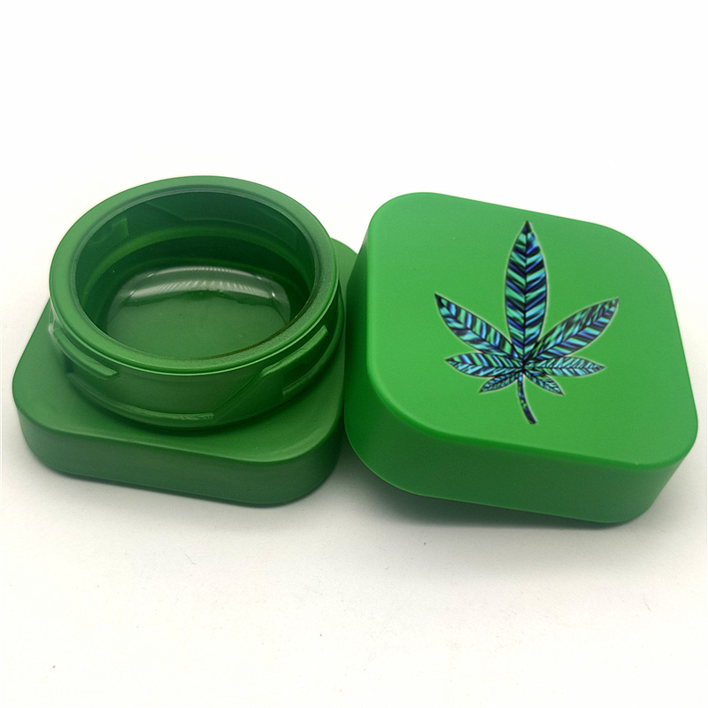 Qube 3ml 5ml 7ml 9ml blam opaque black white Square Premium Glass Concentrate Jar Clear Glass jar with Child Safe Lid